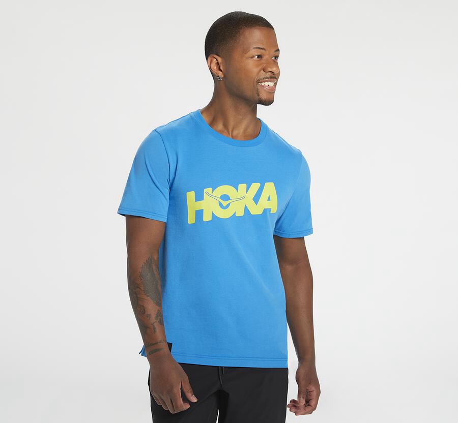 Hoka One One Overhemd Heren - Brand - Blauw - XV1574968